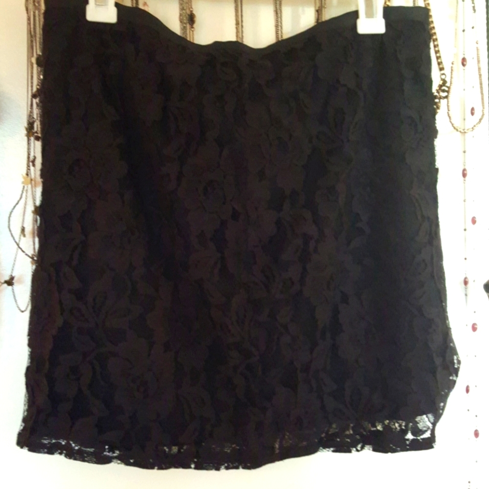 Black lace skirt